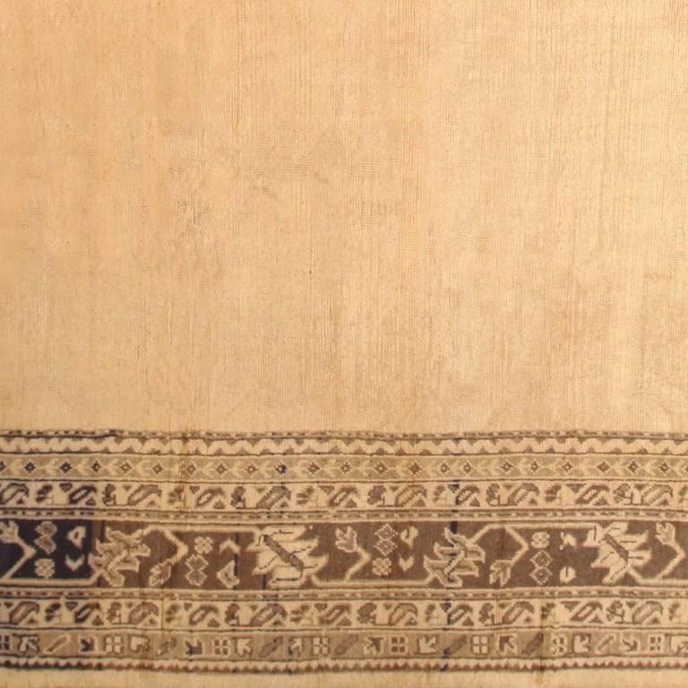 Hand-Knotted Decorative Antique Open Field Design Turkish Oushak Rug. Size: 12' x 14' 5