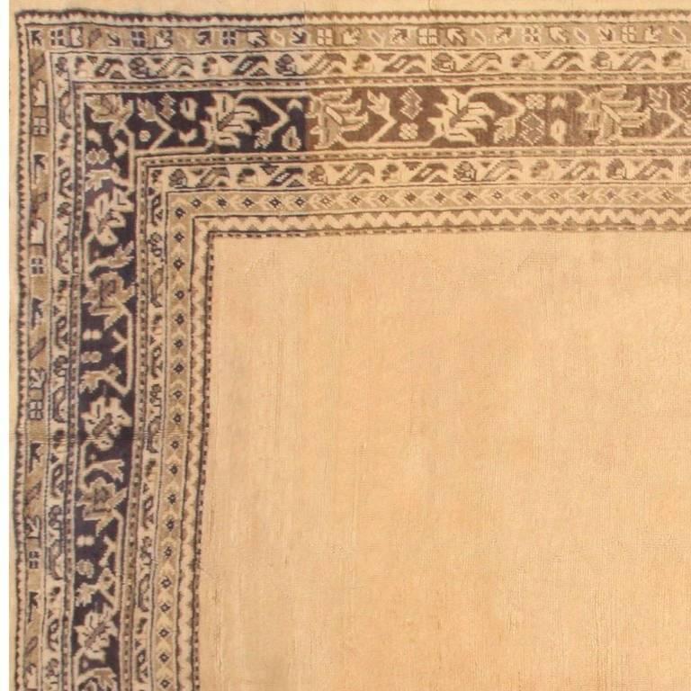 20th Century Decorative Antique Open Field Design Turkish Oushak Rug. Size: 12' x 14' 5