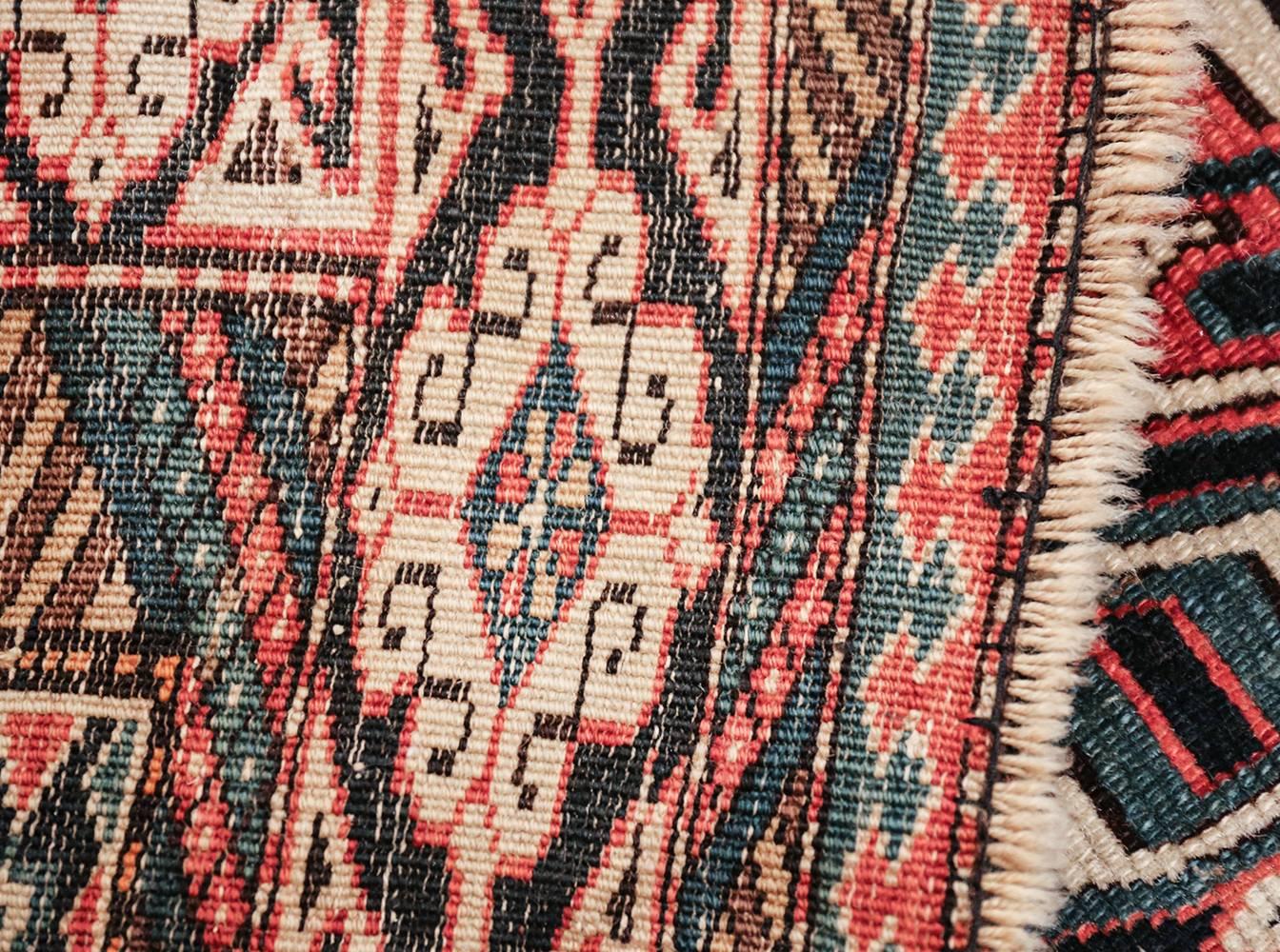 Beautiful Small Size Antique Tribal Perpedil Caucasian Rug, Country of Origin / Rug Type: Caucasian Rug, Circa Date: 1900 – This magnificent antique Caucasian rug is a beautiful Perpedil designed masterpiece.

Stunning symmetry characterizes the