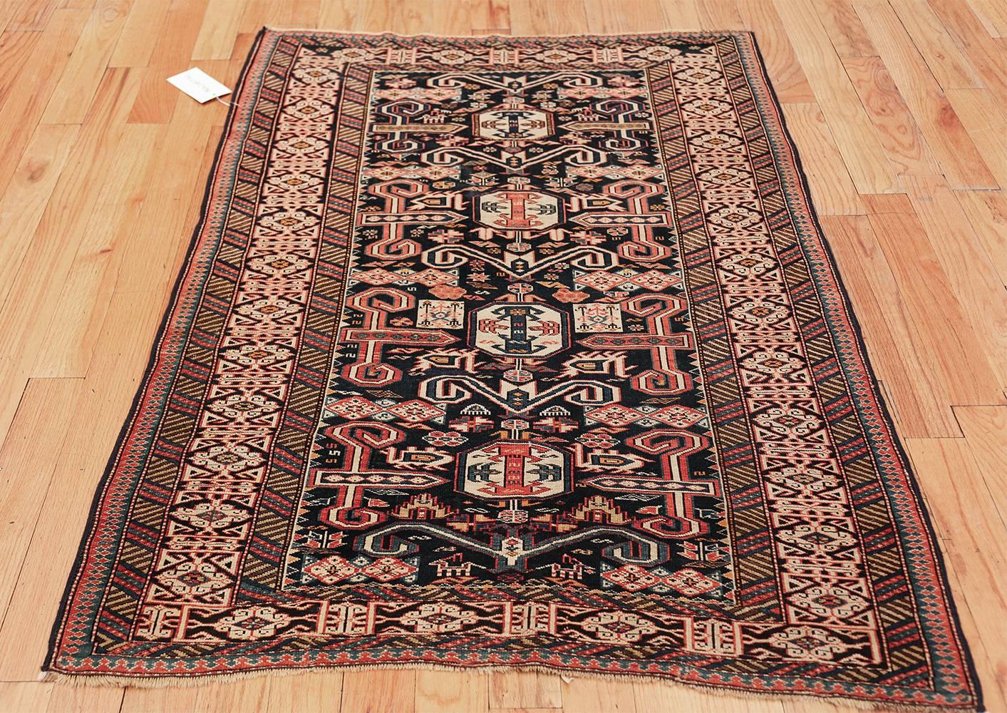 Small Size Antique Tribal Perpedil Caucasian Rug  4