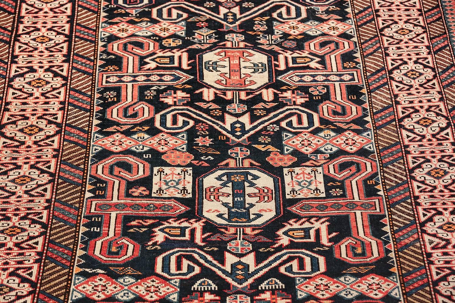 Small Size Antique Tribal Perpedil Caucasian Rug  2