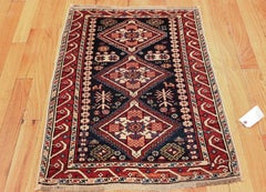 Small Running Dog Design Antique Caucasian Shirvan Rug. Size: 2' 7" x 3' 7"