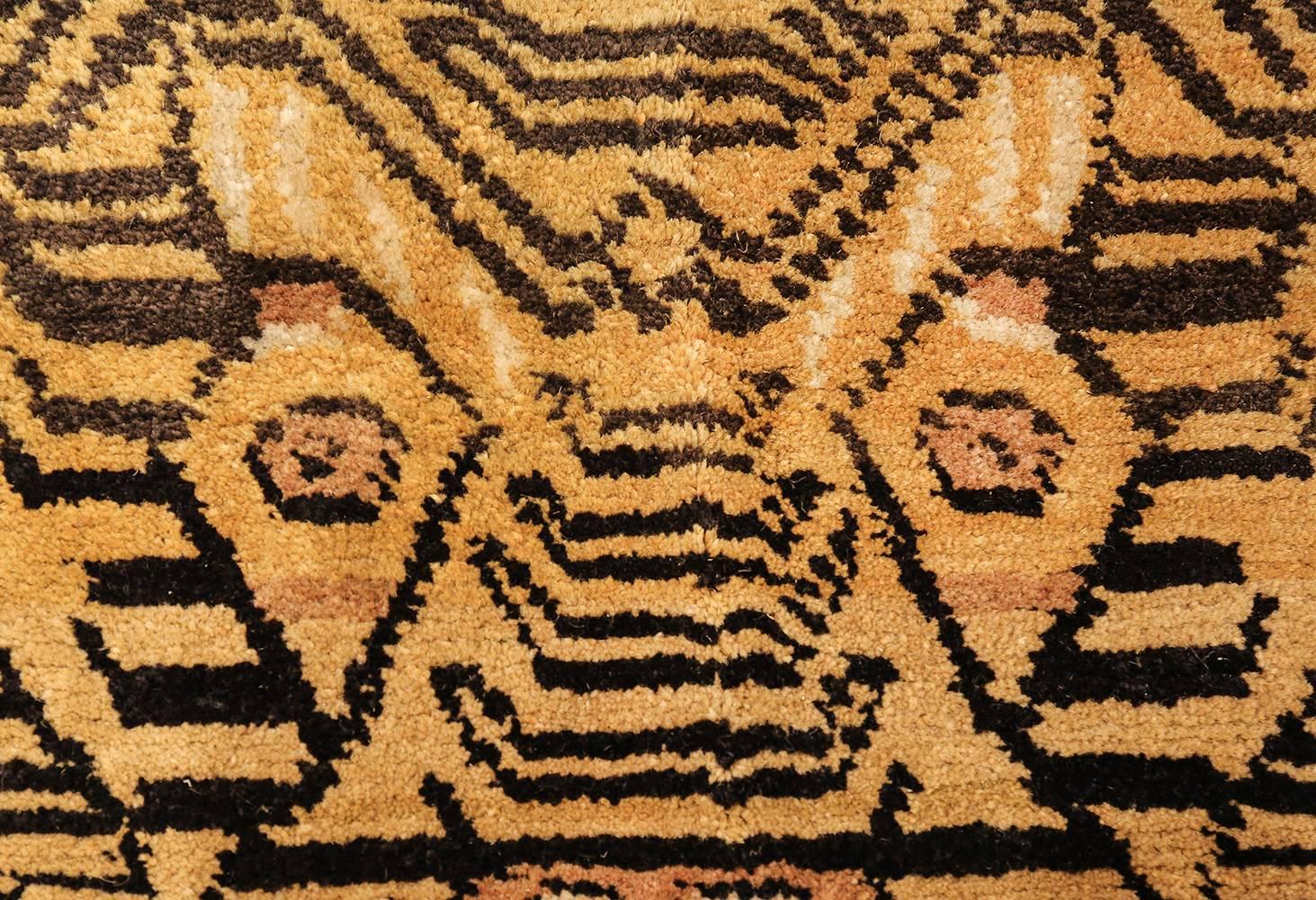 Mid-Century Modern Vintage Mid Century Chinese Tiger Rug 