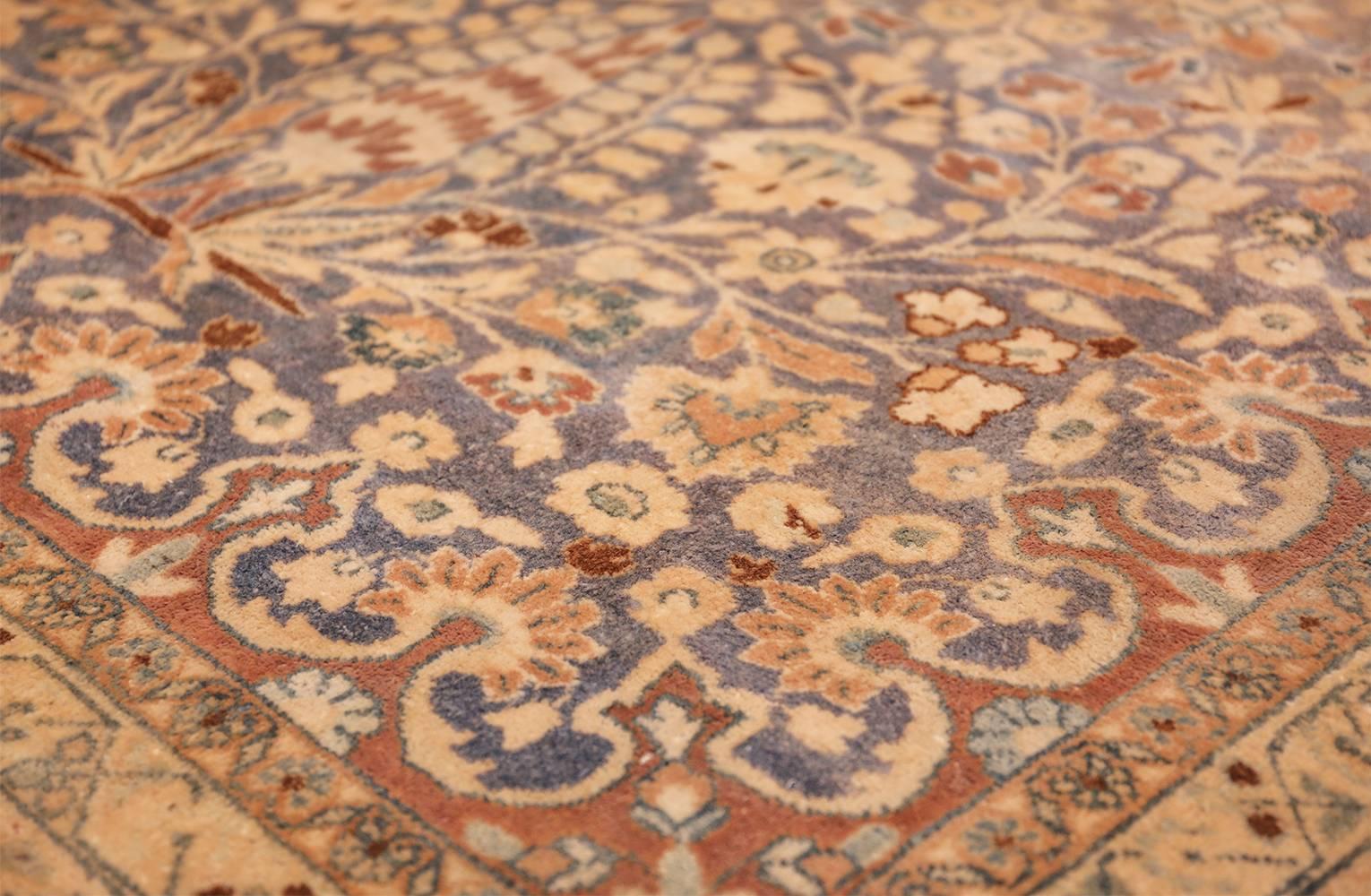 Antique Blue Background Khorassan Persian Rug In Excellent Condition In New York, NY