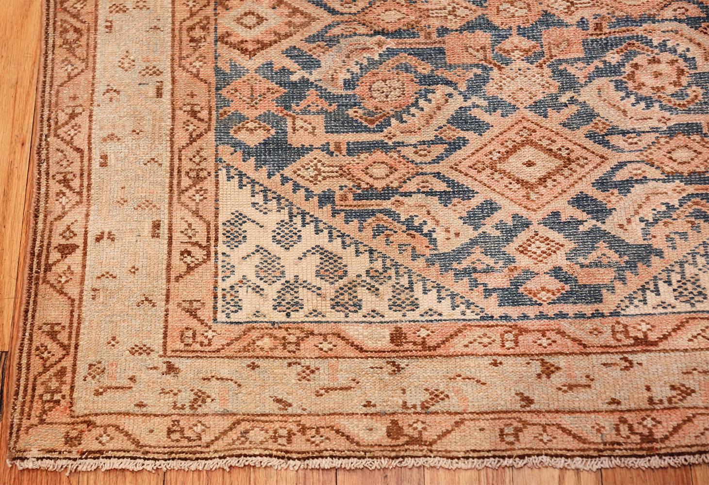 Antique Light Blue Persian Malayer Runner Oriental Rug In Excellent Condition In New York, NY