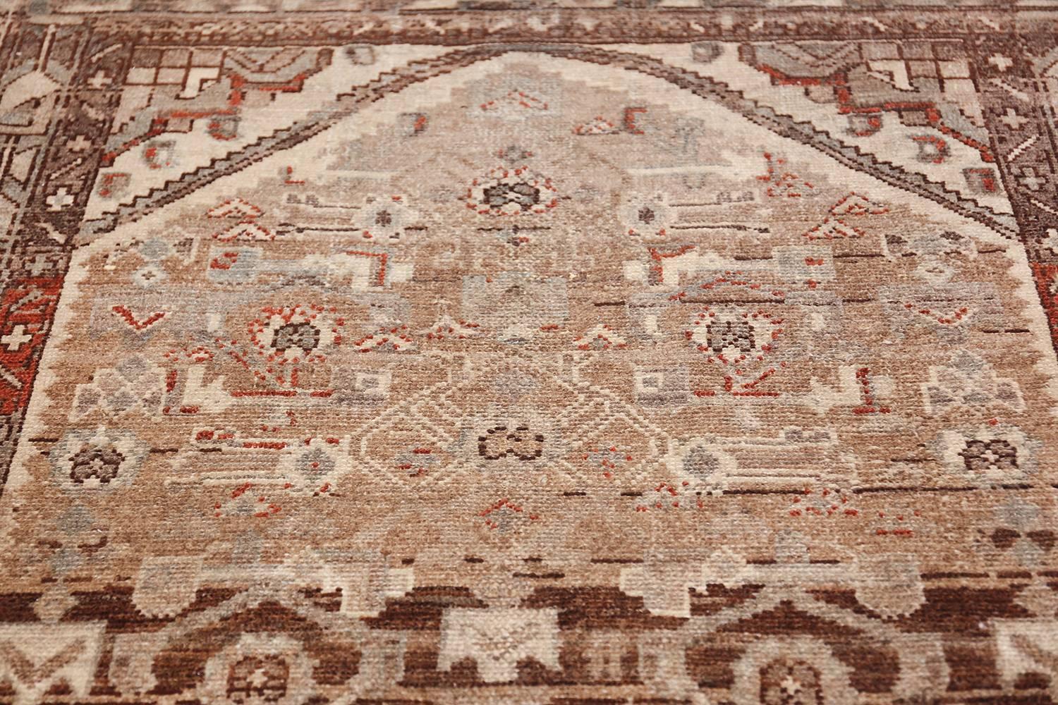 Geometric Design Antique Tribal Malayer Persian Runner Rug In Excellent Condition In New York, NY