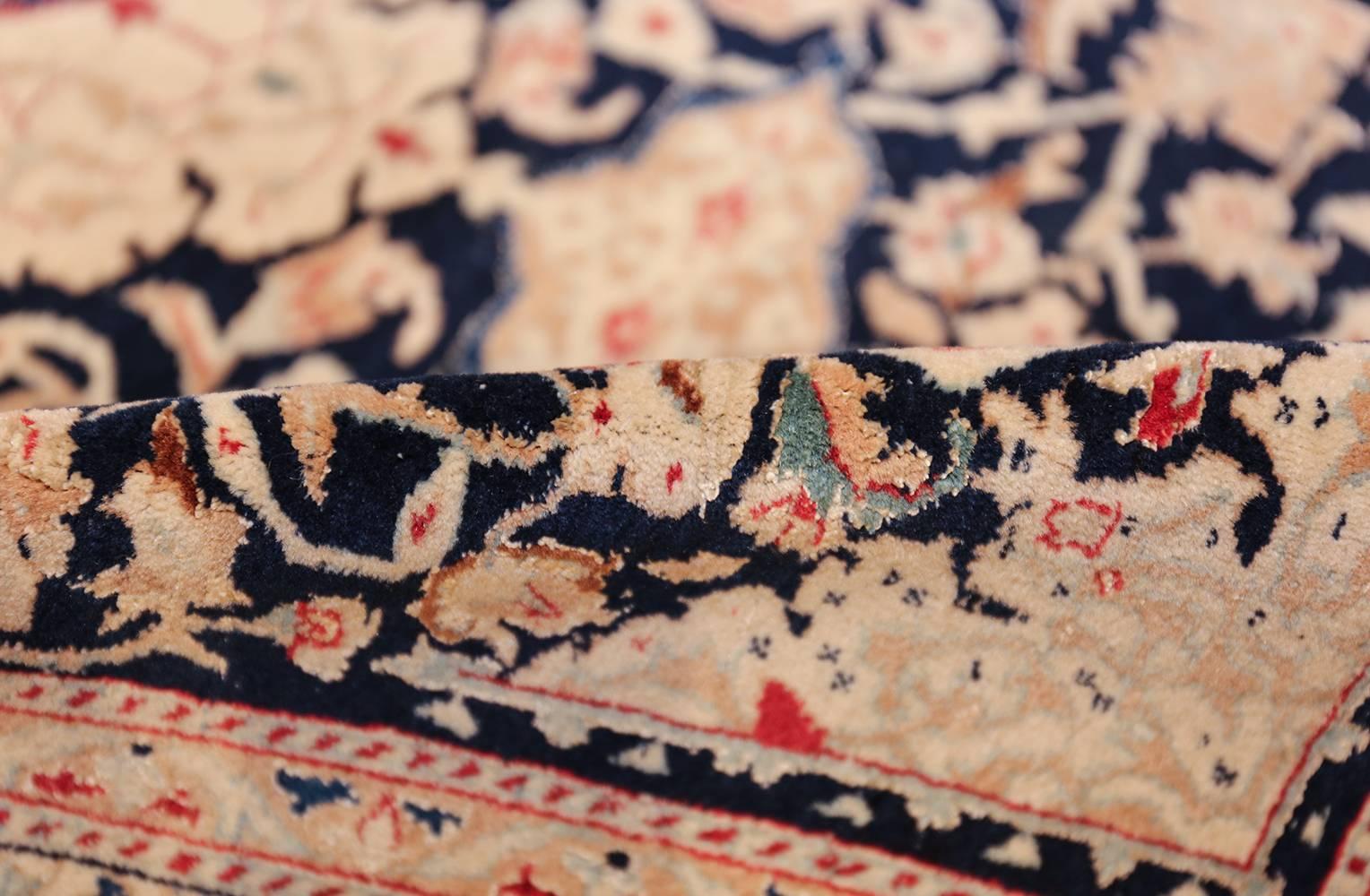 Silk and Wool Vintage Nain Persian Rug  3