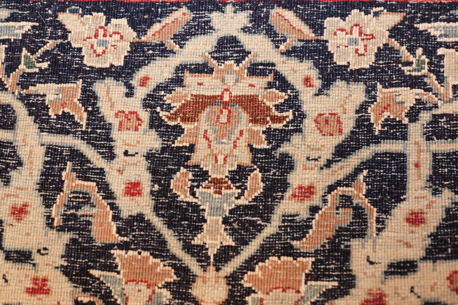 Tribal Silk and Wool Vintage Nain Persian Rug 
