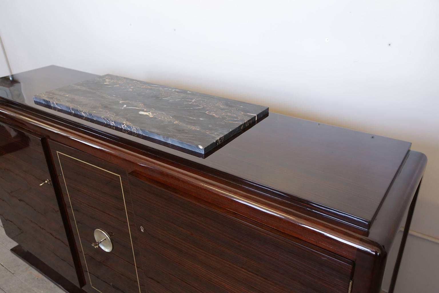 Marble French Art Deco Sideboard For Sale