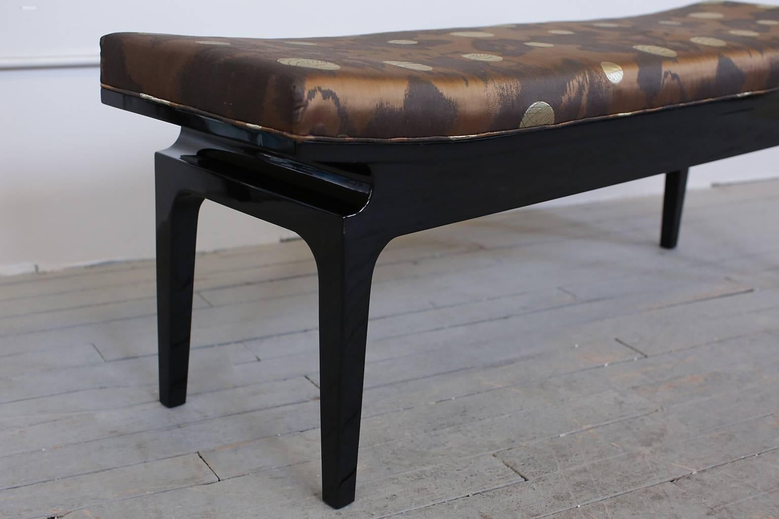 Upholstery Mid-Century Modern Asiatic Bench circa 1950s