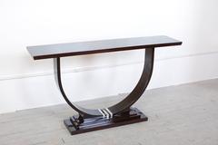 French Art Deco Walnut Console Table, circa 1930s