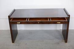 French Art Deco Black Forest Walnut Root Writing Desk, circa 1940s