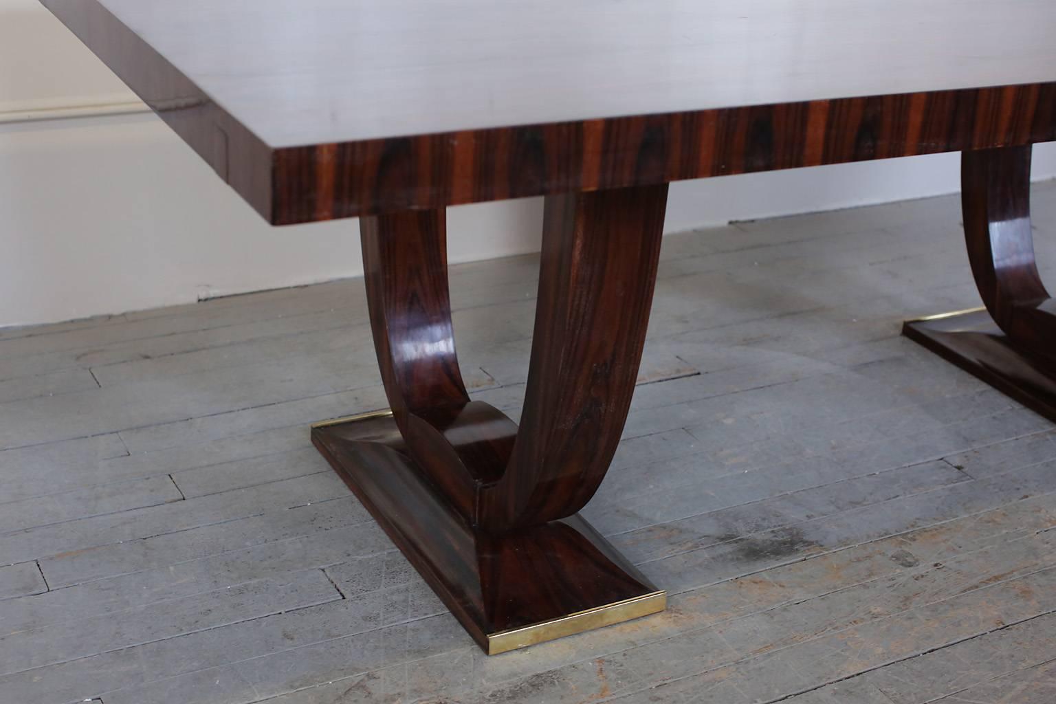 French Art Deco Rio Palissandre Dining Table circa 1935 In Excellent Condition In New York, NY