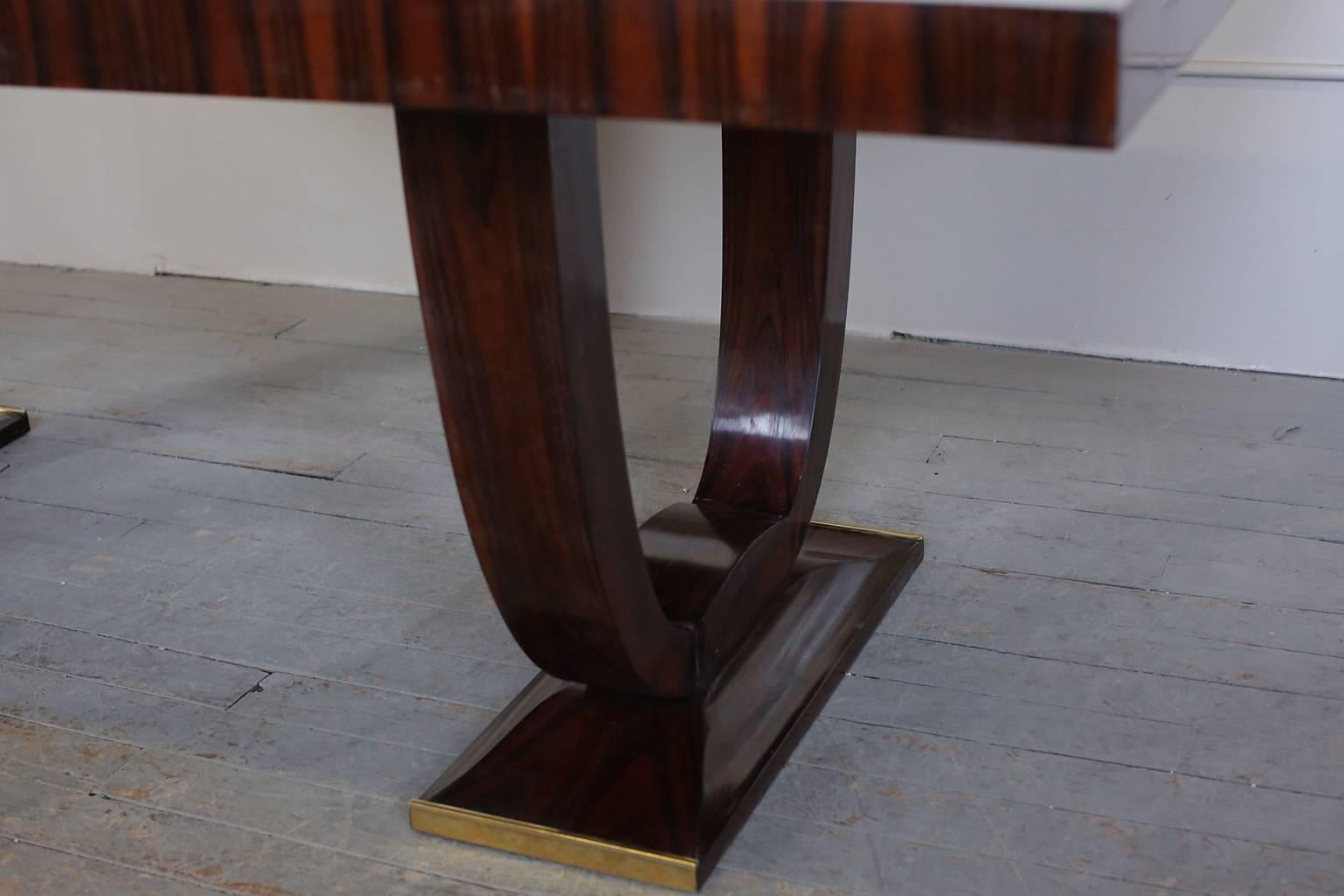 Bronze French Art Deco Rio Palissandre Dining Table circa 1935