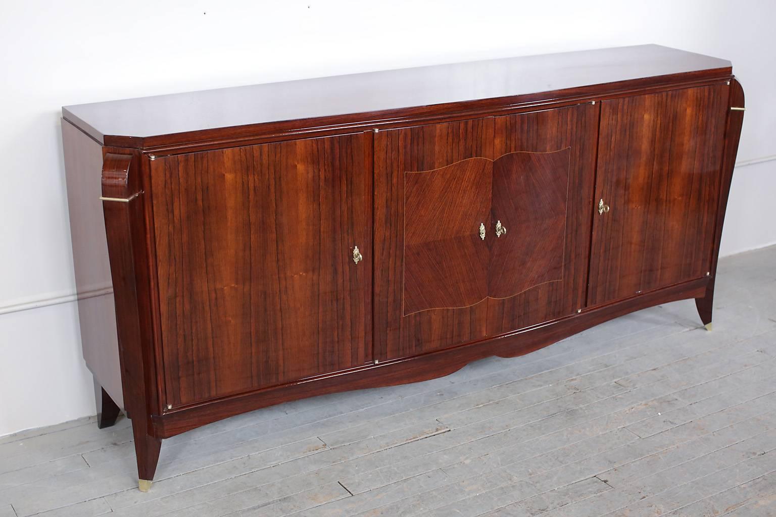 Bronze French Art Deco Rio Palissandre Sideboard / Buffet circa 1930s For Sale