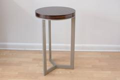 Mid-Century Macassar Ebony and Steel Bar Stool