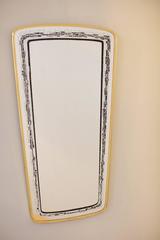 Mid-Century Eglomise Wall Mirror with Brass Frame