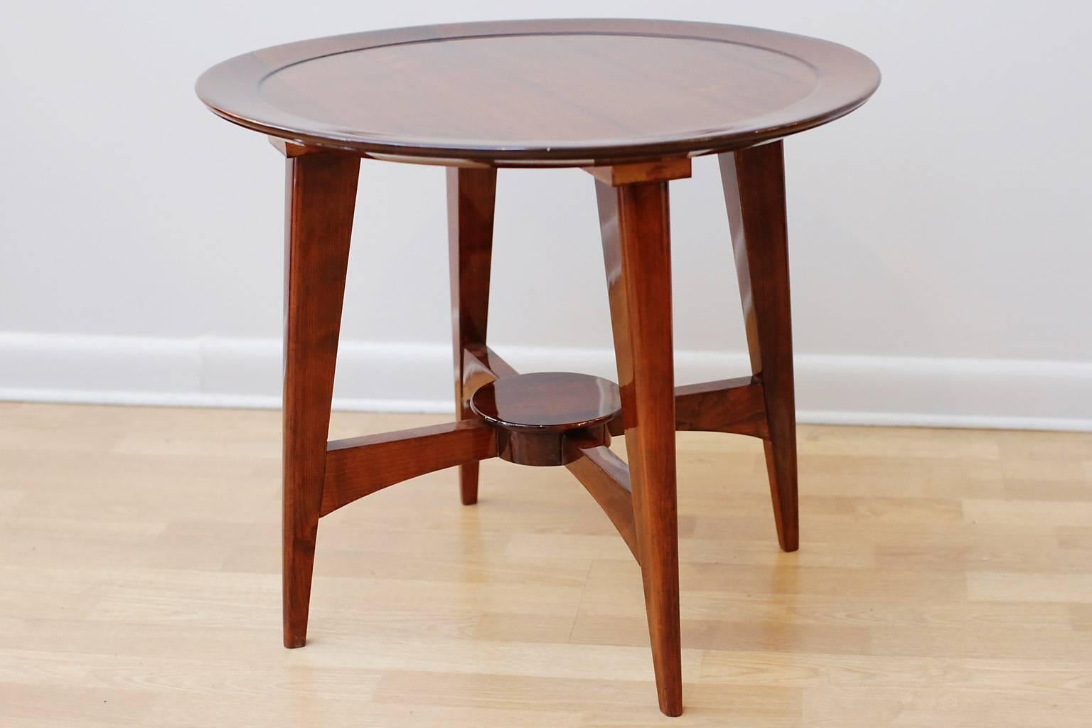 French Art Deco Chic Round Side Table In Excellent Condition In New York, NY