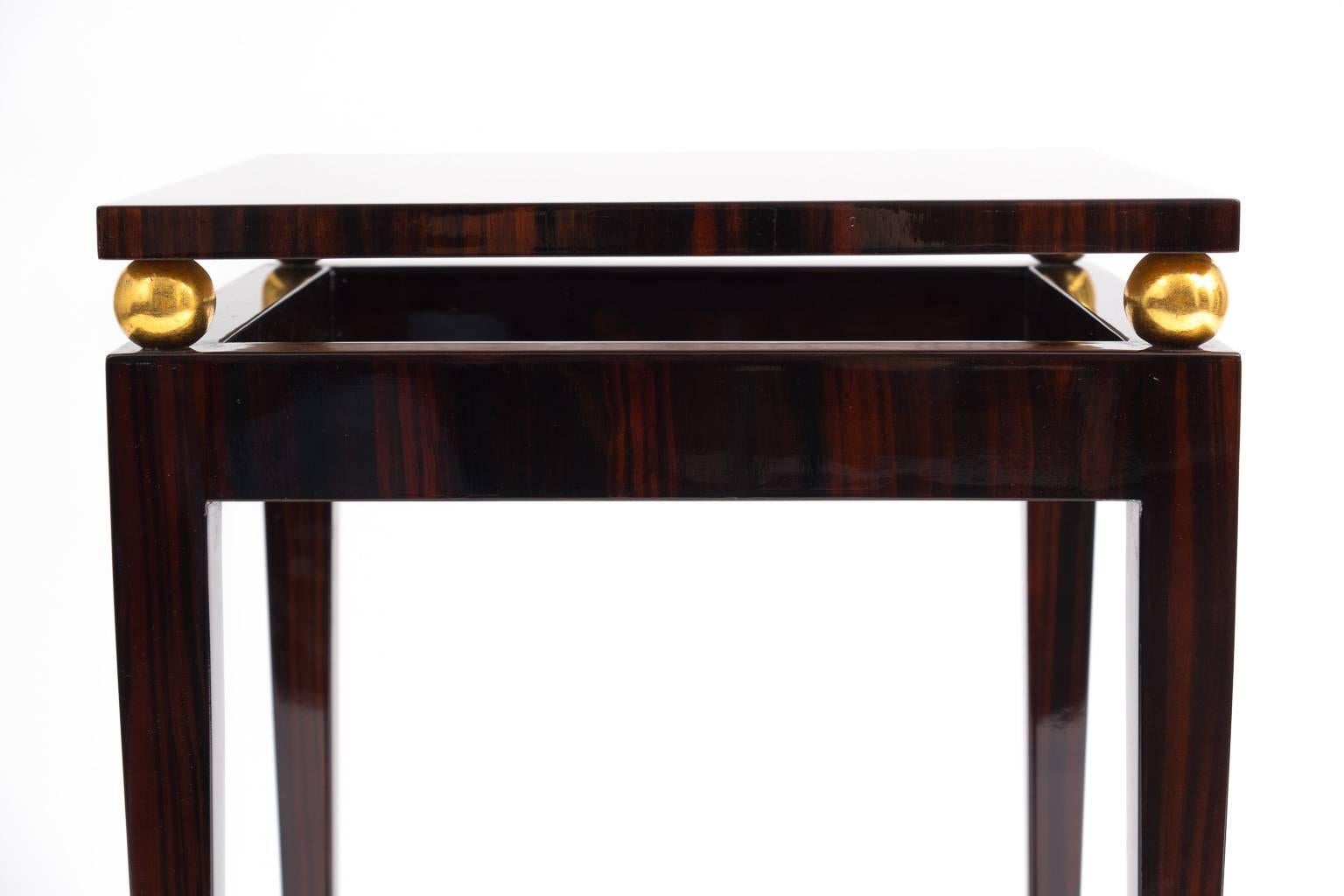 Square French Art Deco Macassar Ebony Side Table, circa 1940s In Excellent Condition In New York, NY