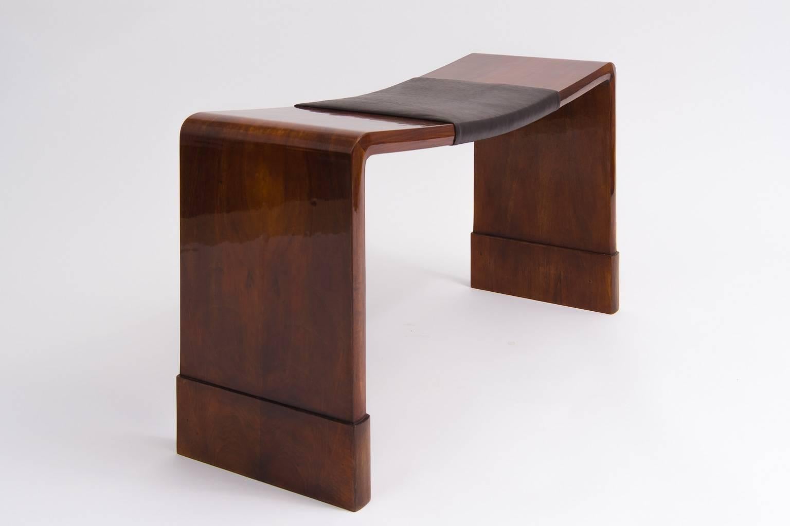 French Deco Bench in the Manner of Eileen Grey