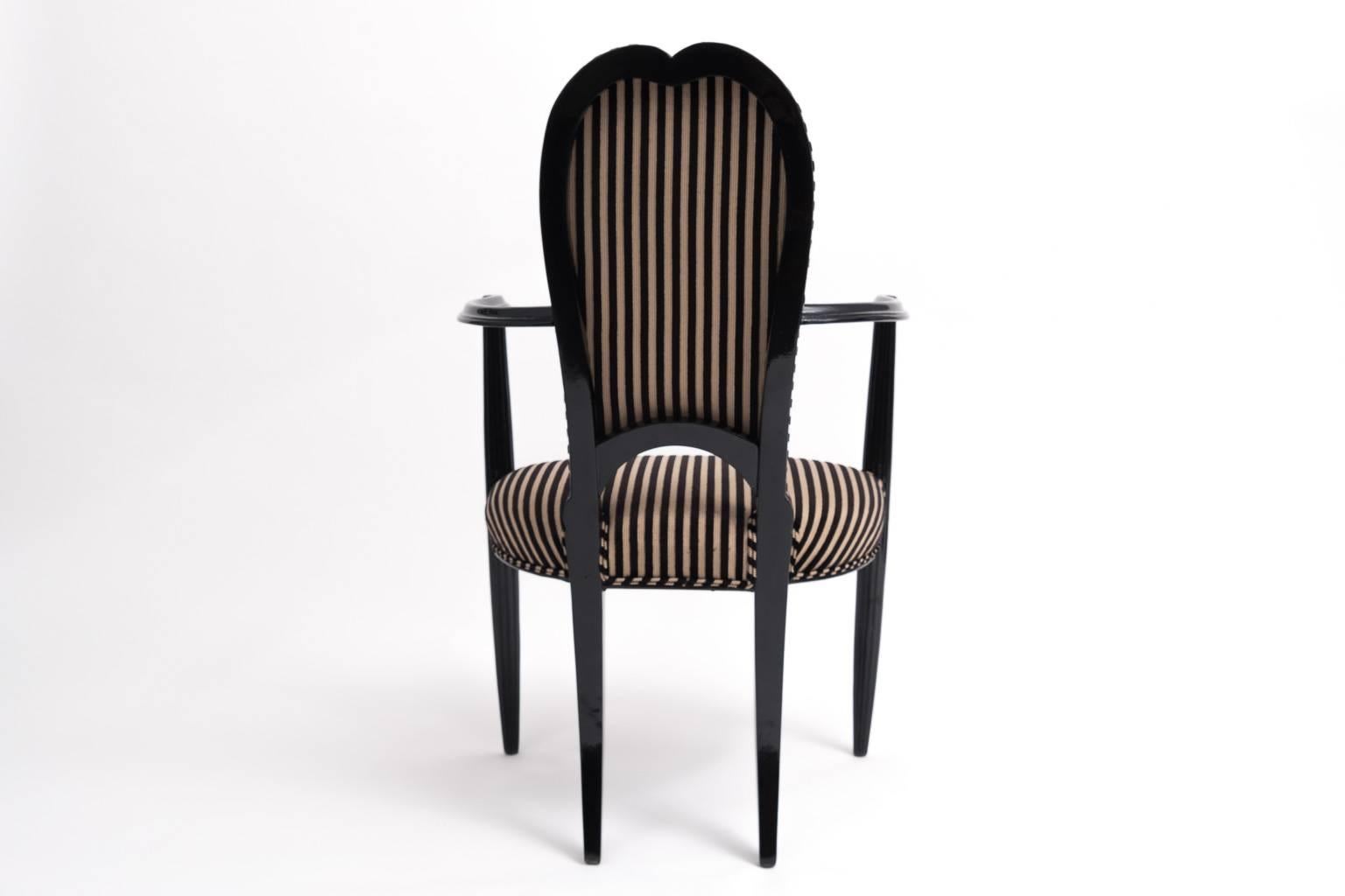 Art Deco Armchairs in Black Lacquer 1