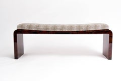 French Art Deco Waterfall Edge Bench, circa 1940s