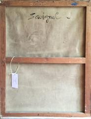 Óleo desnudo sobre lienzo vintage de Savignol, hacia 1930