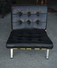 Vintage Black Leather Lounge Chair