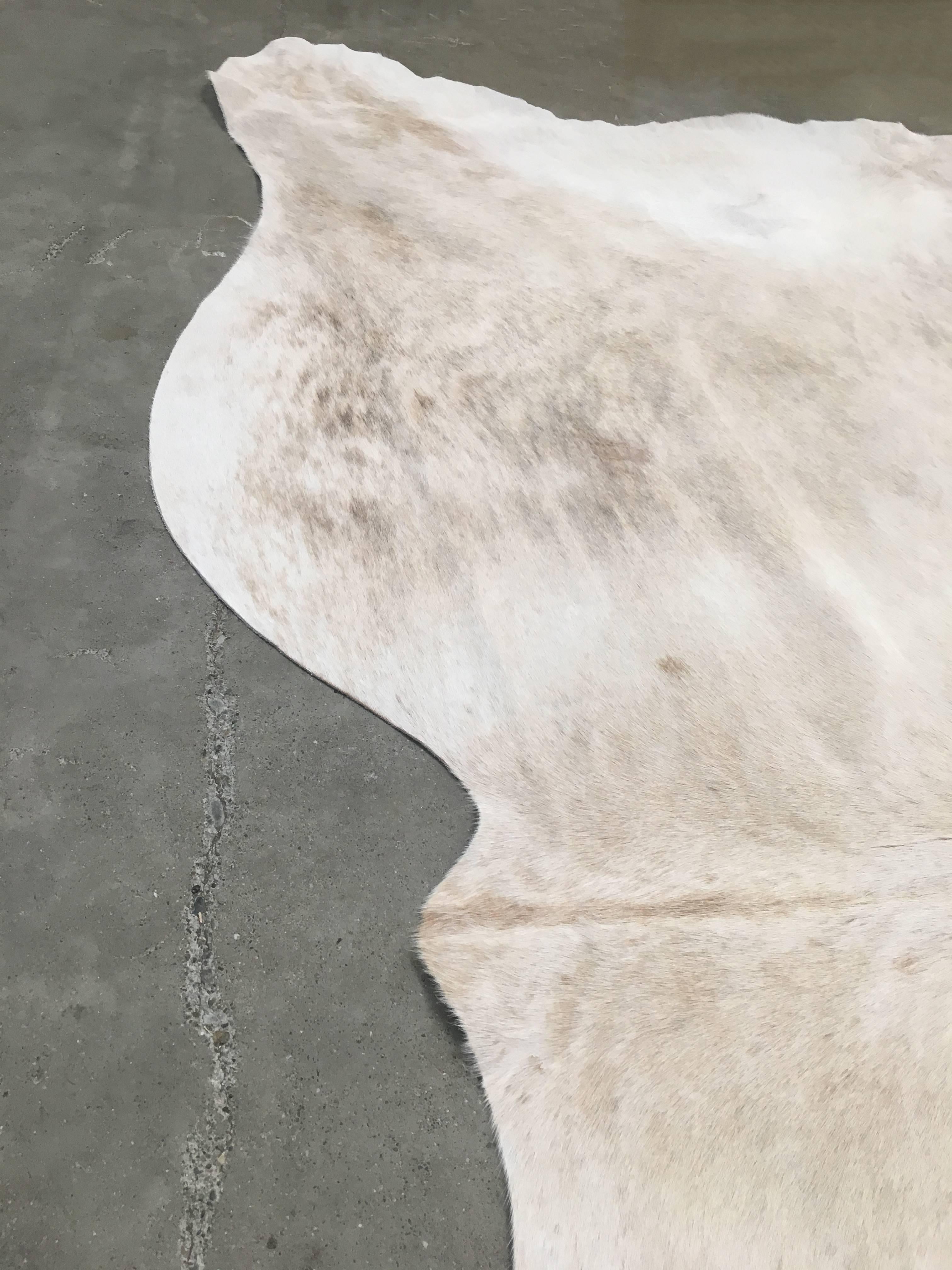 Textured Silver Cowhide Rug In Excellent Condition In Napa, CA