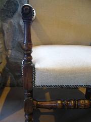 Vintage Upholstered Renaissance-Style Chair, circa 19th Century
