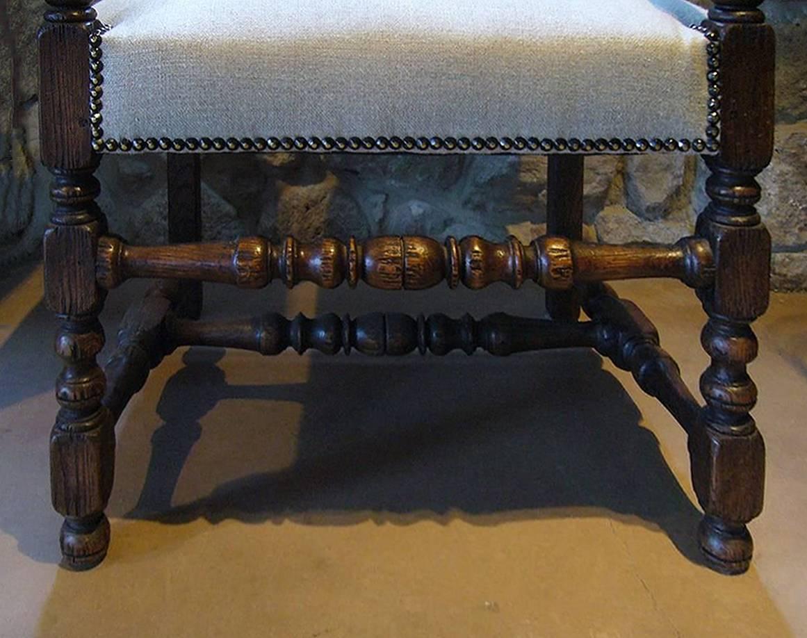 Vintage Upholstered Renaissance-Style Chair, circa 19th Century In Excellent Condition For Sale In Napa, CA