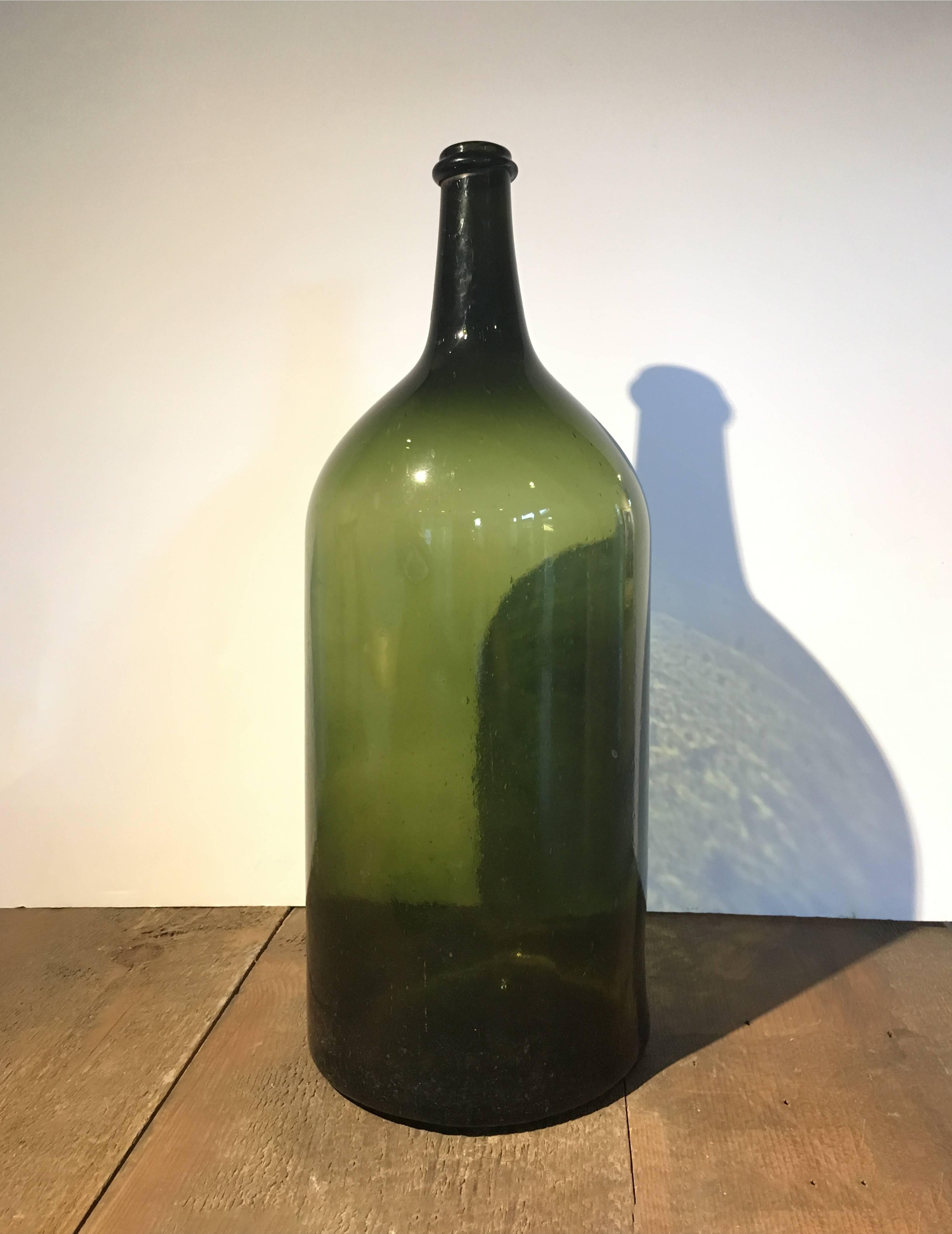 vintage green wine bottles