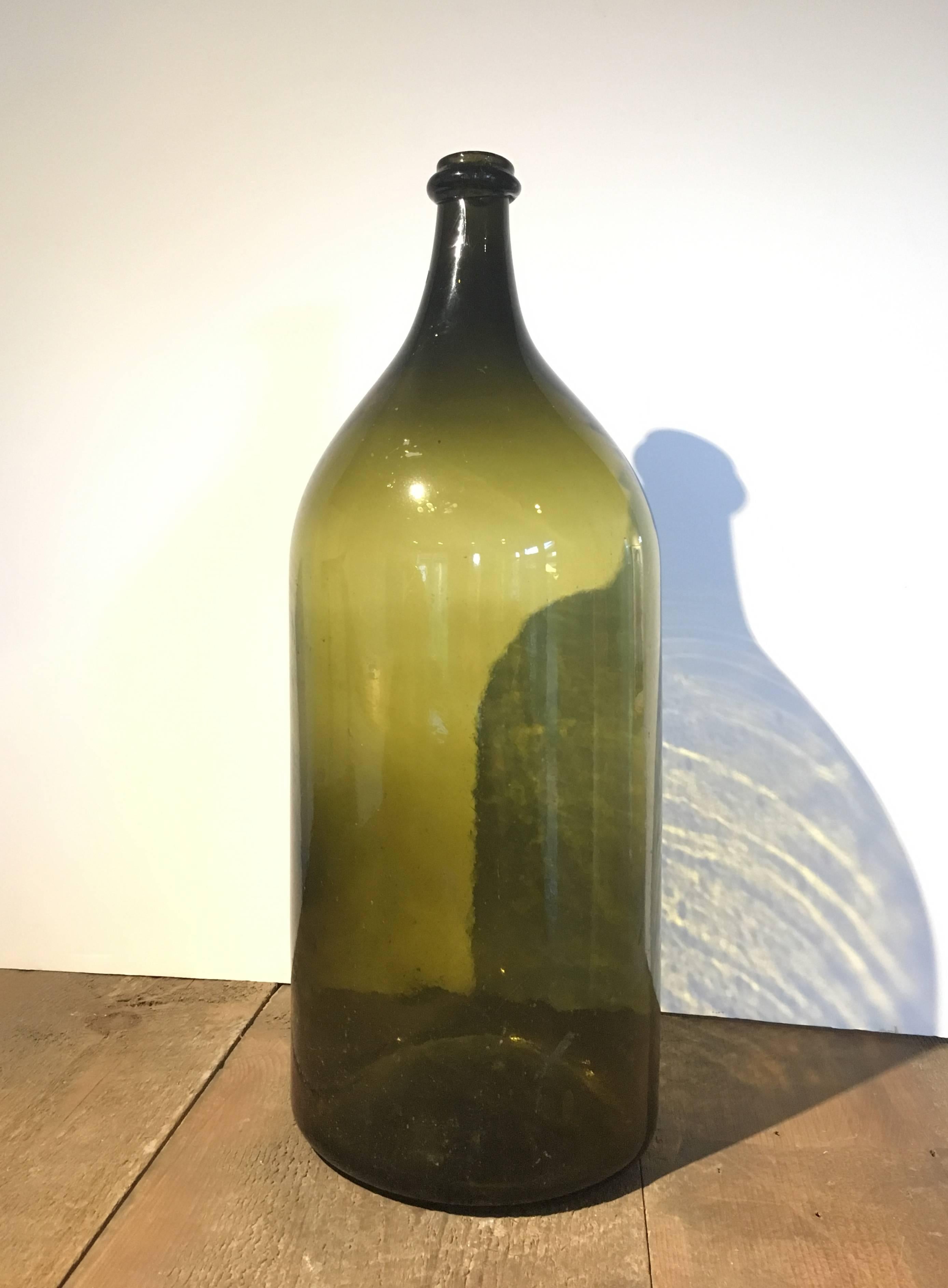 Vintage Glass Large Format Bottles, France, circa 1860 In Good Condition In Napa, CA