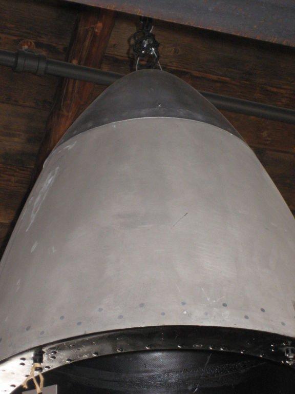 Metal Pair of Vintage Airplane Nose Cone Lanterns, Belgium, c. 1965 For Sale