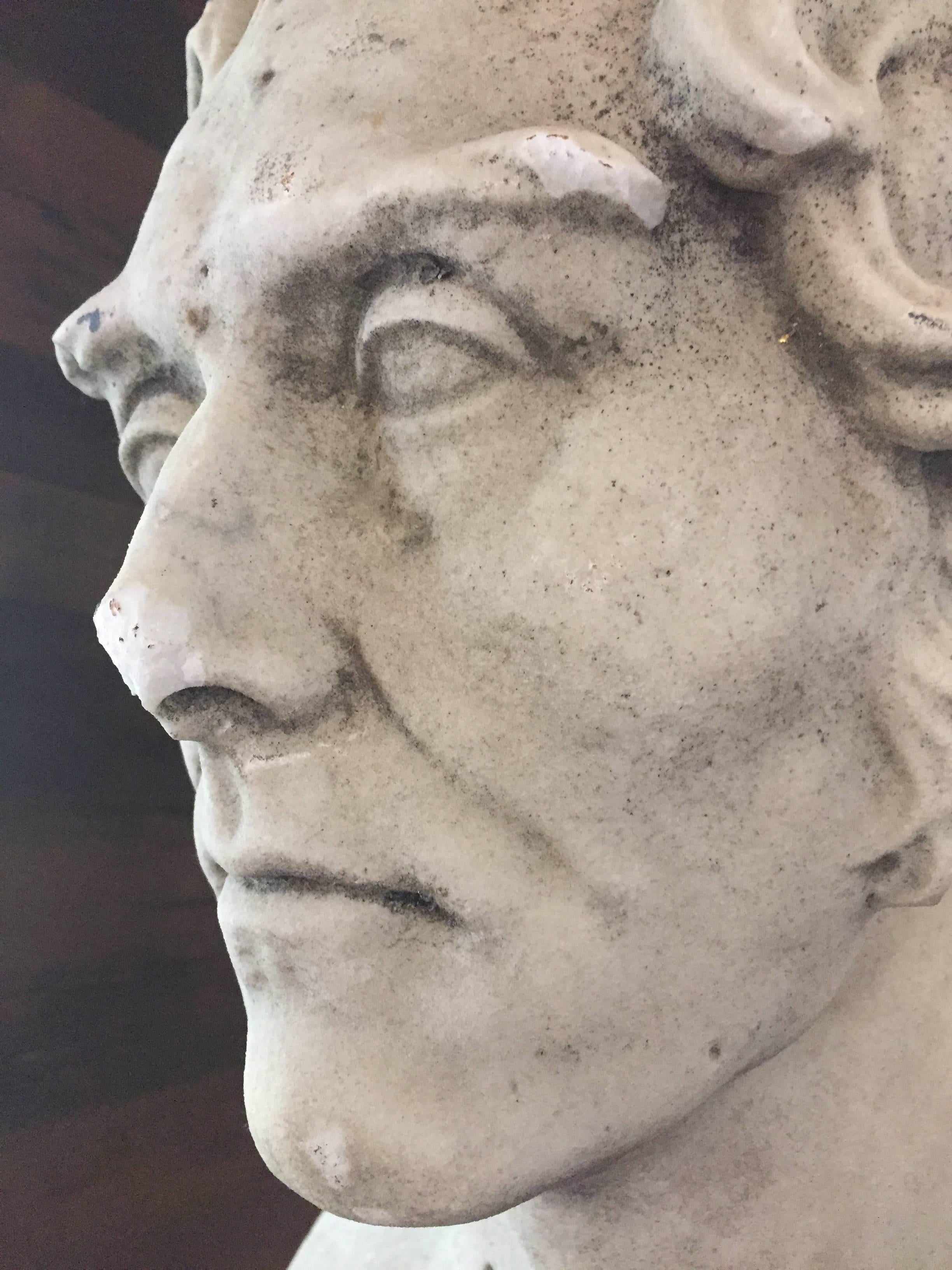 Marble Bust of Philosopher, c.19th Century, France 1