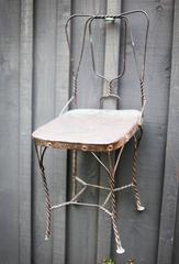 Vintage Recycled Iron "Champagne" School Chairs