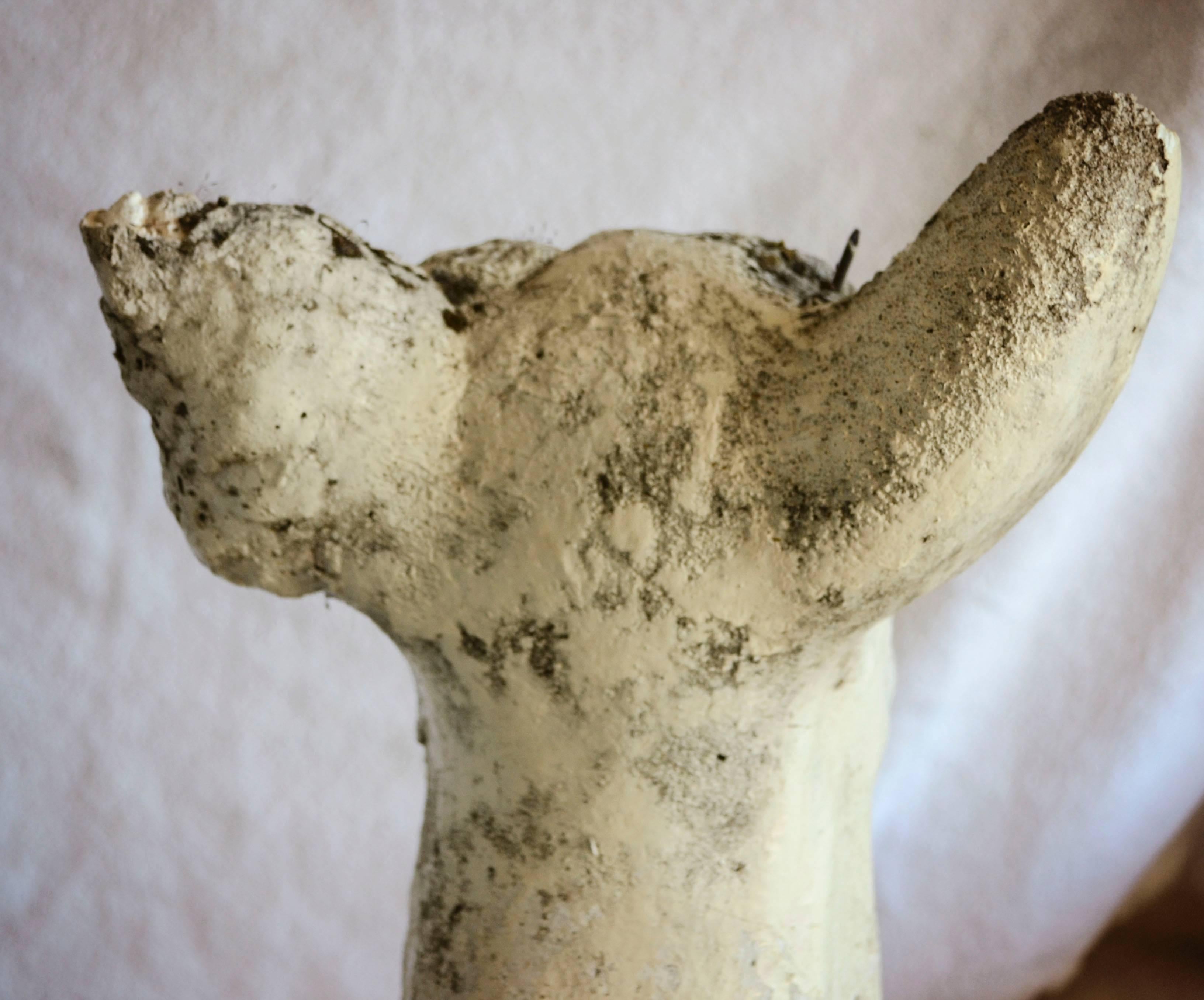 Cast Stone Deer Garden Statue In Distressed Condition In Napa, CA