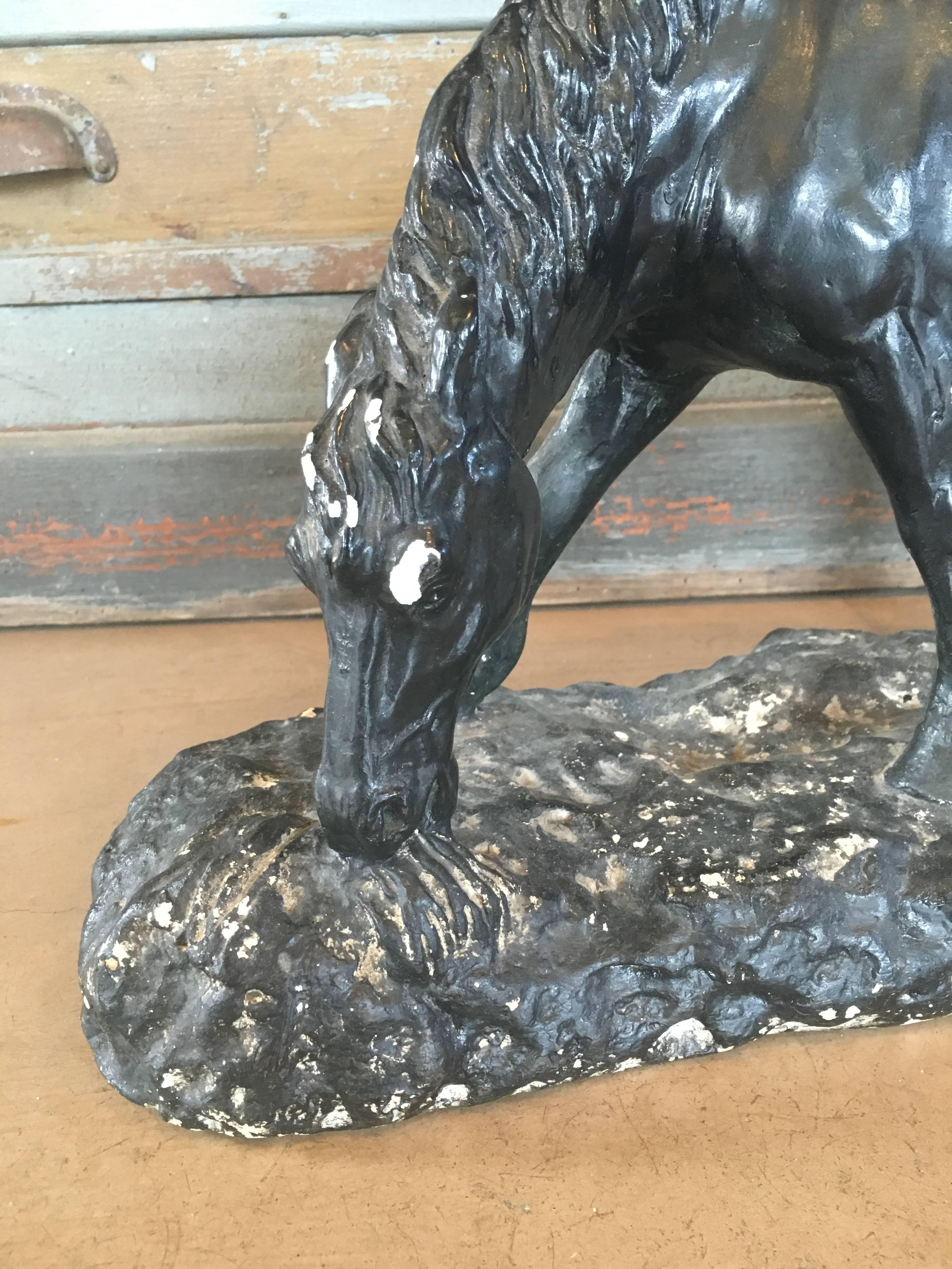 Français Cheval ancien en plâtre peint, France, vers 1900 en vente