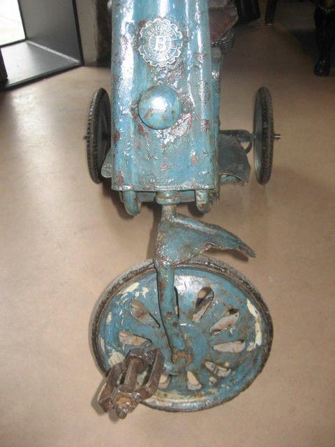 Vintage Two-Seat Tricycle, Belgium, circa 1940 In Fair Condition For Sale In Napa, CA