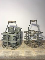 Cesto portabottiglie per vino francese d'epoca dei primi del Novecento