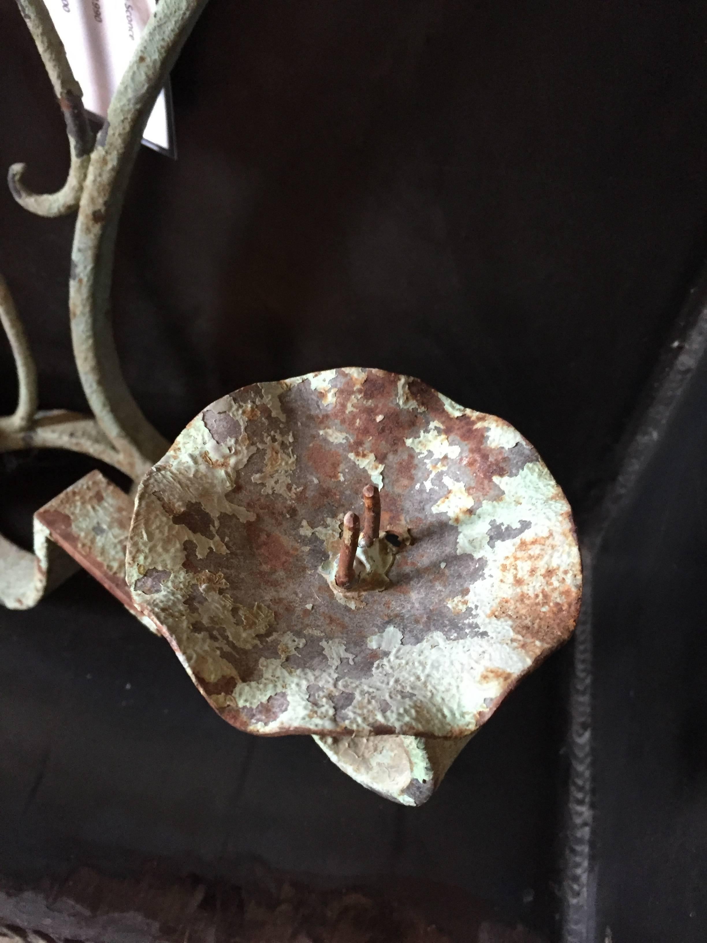 Vintage Iron Sconce For Sale 4
