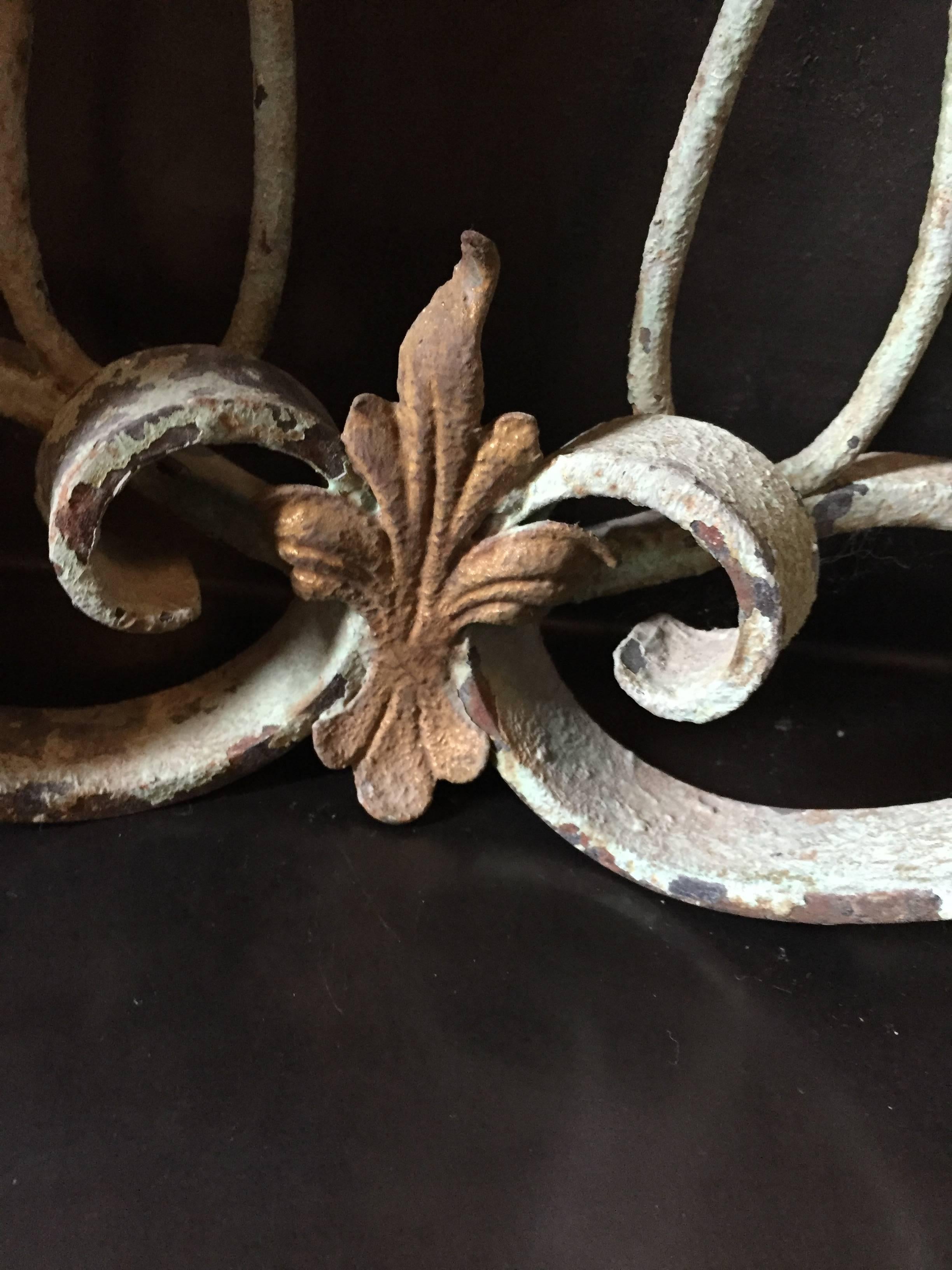 Vintage Iron Sconce For Sale 5