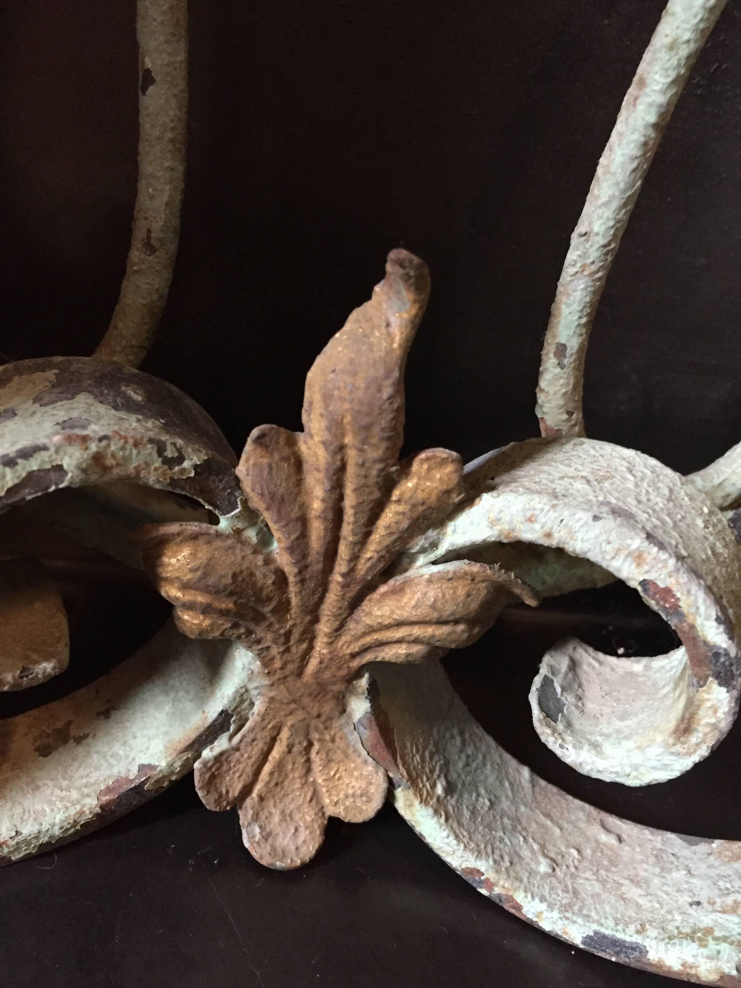19th Century Vintage Iron Sconce For Sale