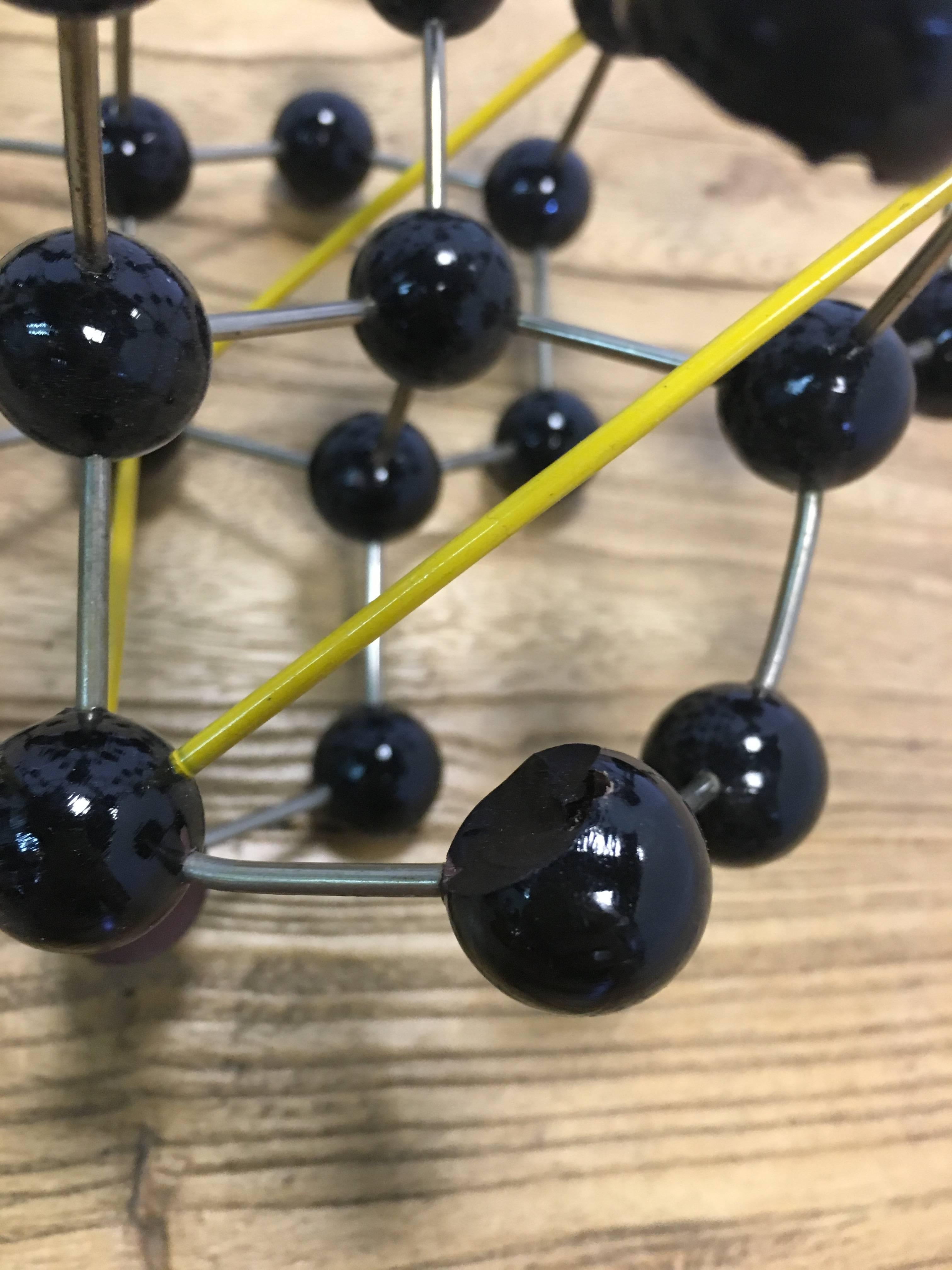 Vintage Ball and Stick Molecular Model of Diamond In Fair Condition In Napa, CA