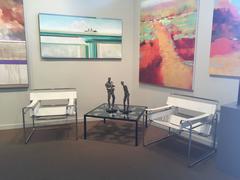 Pair of Vintage Marcel Breuer White Leather Wassily Chairs