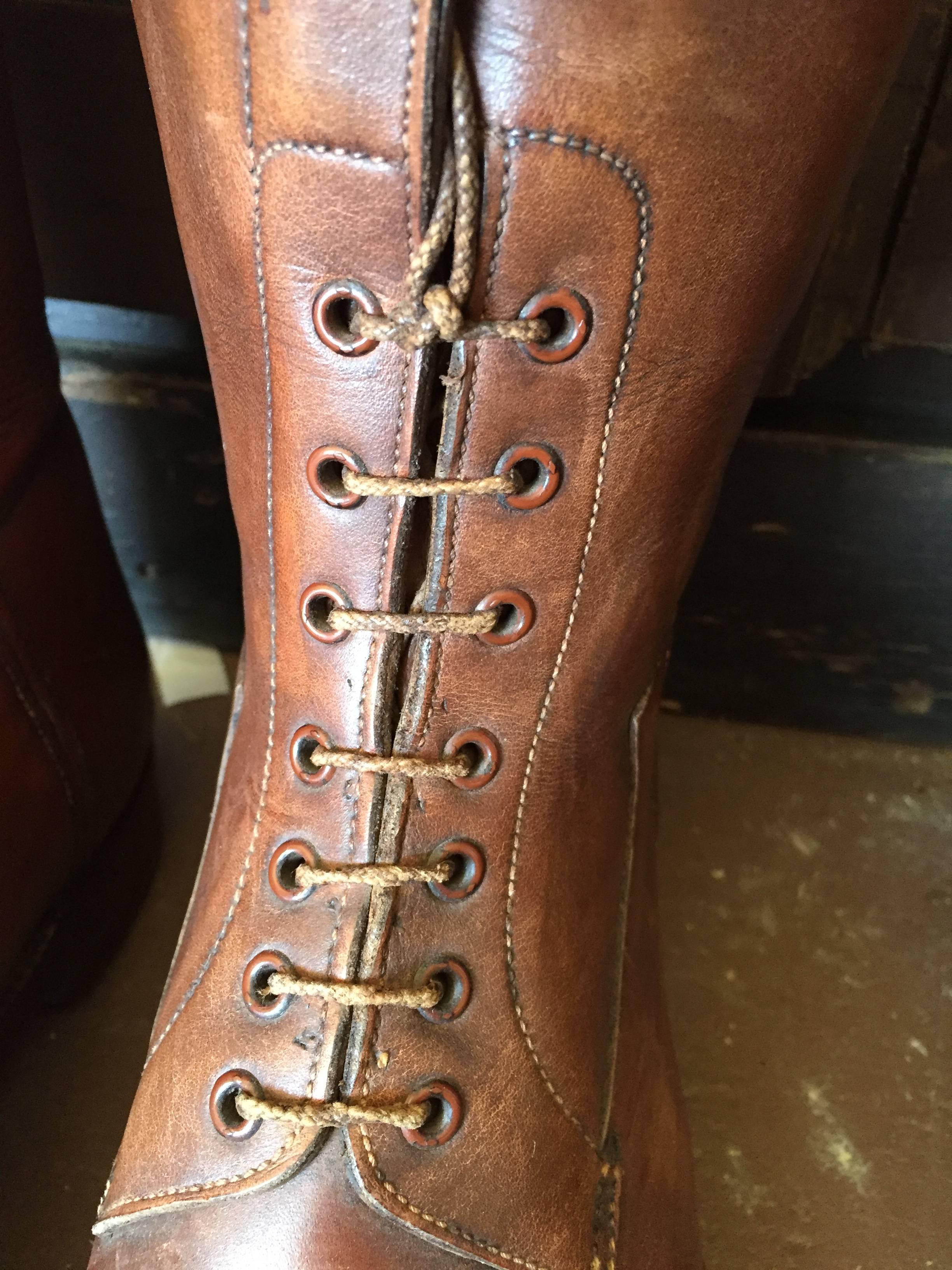 Vintage Edwardian Leather Boots For Sale 2