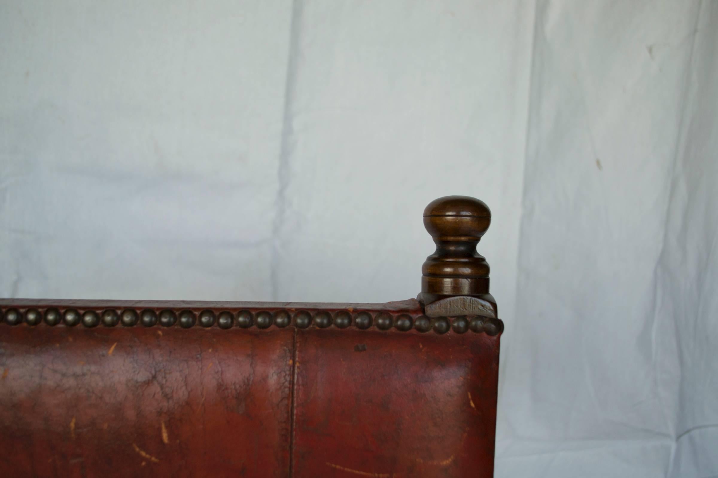 Wood and Leather, 19th Century Child's Chair For Sale 1