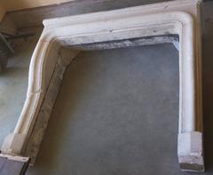 Antique 18th Century French Limestone Fireplace Mantel