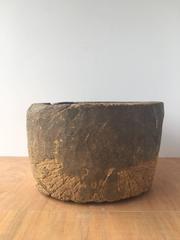 Rustic Vintage Carved Elm Bowl, Spain, circa 1890