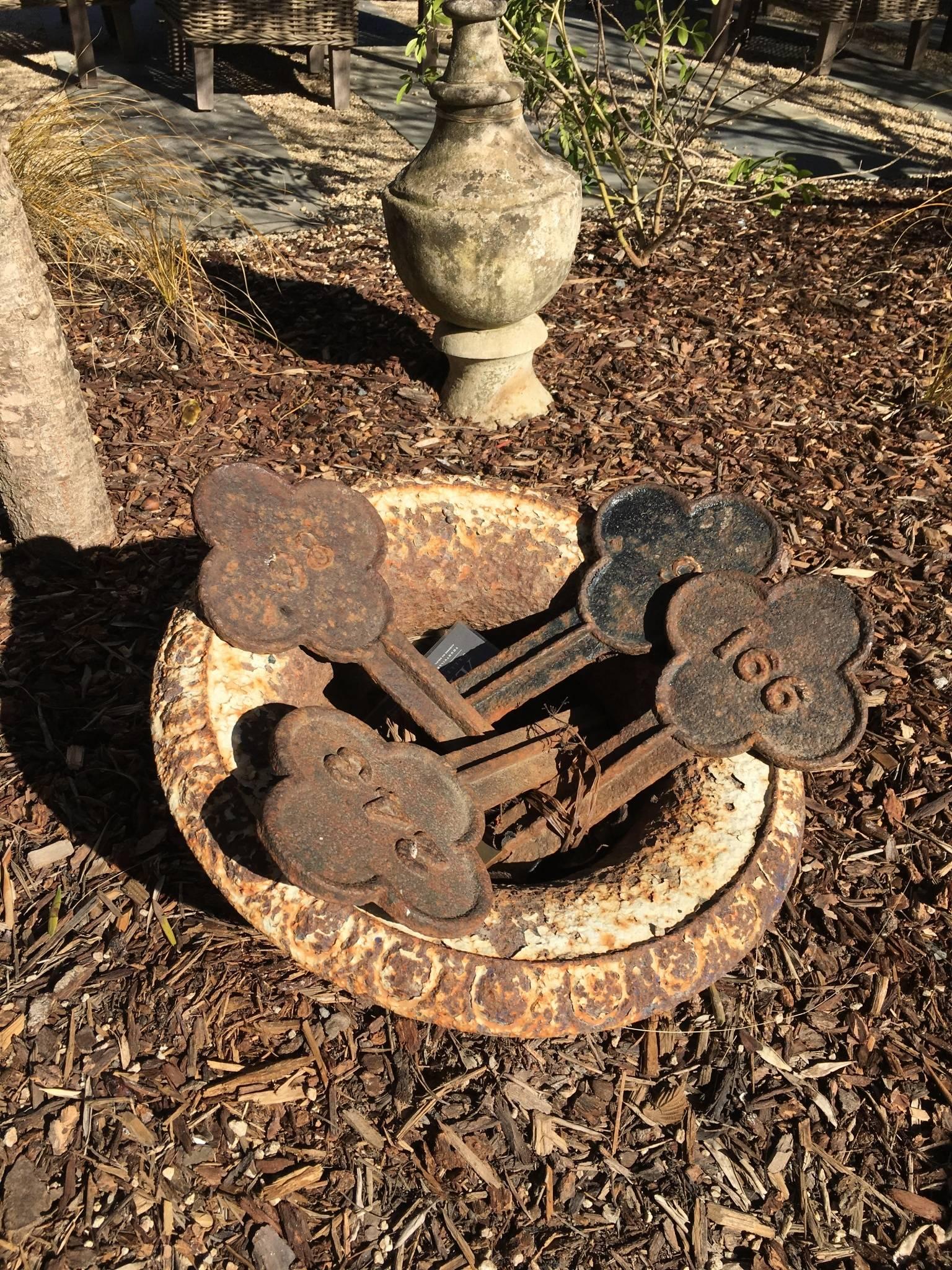old metal grave markers